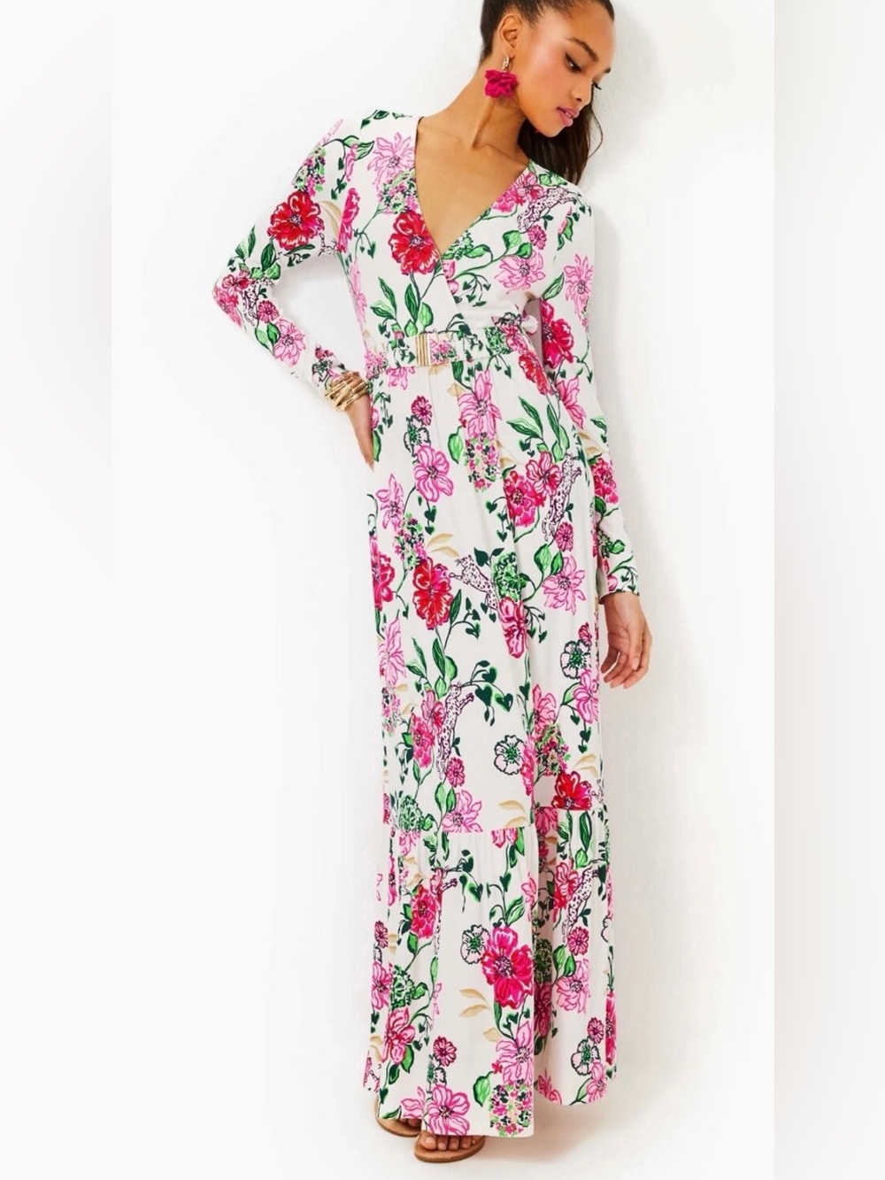 Lilly Pulitzer Hartley maxi dress in coconut safari sanctuary print size 10